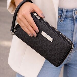 Michael Kors Black Textured Wristlet NWOT